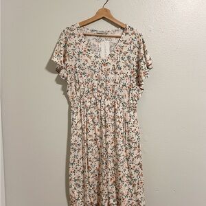 Flutter Sleeve Floral Dress